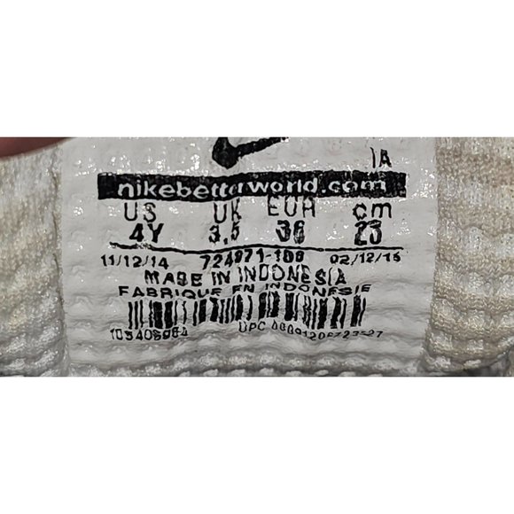 Nike Air Max 90 GS Metallic Silver size 4y - Picture 7 of 8